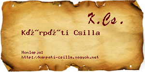 Kárpáti Csilla névjegykártya