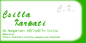 csilla karpati business card